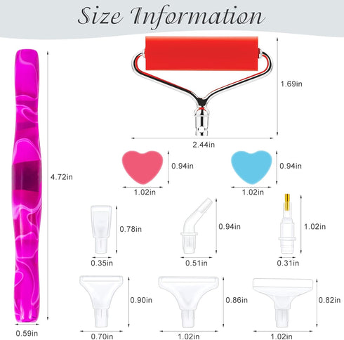 Sonsage Diamond Art Painting Resin Pen Only Purple Curvy 5D Ergonomic Diamonds Art Roller Accessories and Tools Set Dots Round Square Drill Wax Pe...