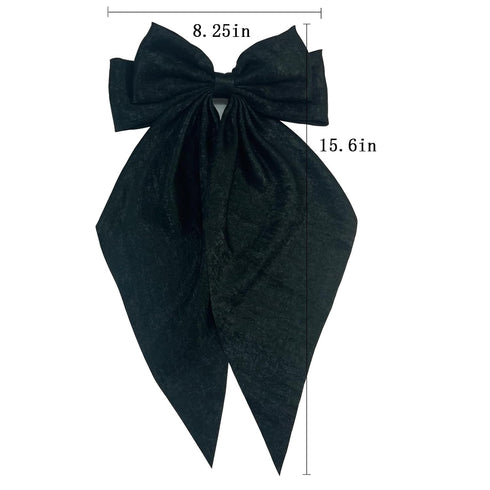 Hair Bows for Women 2 Pcs Big Hair Bows Hair Ribbons Oversized Long Tail, Hair Bow Large Hair Ribbon Barrettes Metal Clips Bowknot Hair Accessorie...