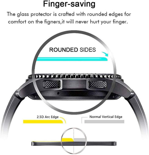 Universal Round Watch HD Screen Protector. Anti-Scratch, Anti-Fingerprint, Tempered Glass (31mm Diameter) (3 Pack)...