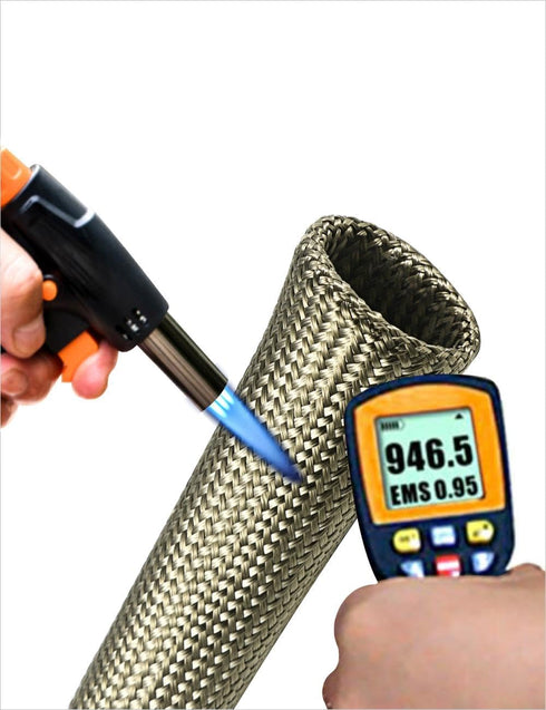 Heat Shield Sleeve Fuel Line Heat Shield Auto Hose Spark Plug Wire Cover Protectors Boots Roll 2500 Degree for Car&Auto Wire Loom Brake Cable (1" ...