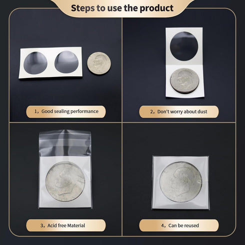 coin flips 2x2 sleeves 1000pcs, No need to use a stapler, for 2x2 coin flips dollar,coin protectors,coin holders collectors,and miniature things S...