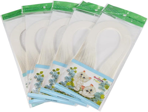 Quilling Paper Strips, 600 Strips Pure Colors 3x39cm Quilling Paper Set Origami Hand Craft Paper(ivory white)...