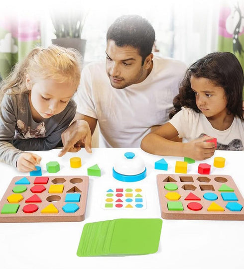 Wooden Puzzles Shape Color Matching Board Games Preschool Educational Montessori Toys for Kids 3 4 5 6 Years Old Boys Girls Brain Teaser Puzzle Lo...