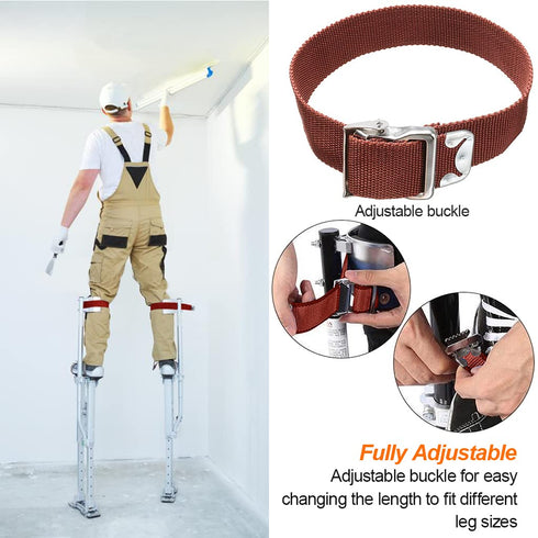 2PCS Drywall Stilts Leg Band Straps, Drywall Stilt Replacement Part Stilts Straps, Nylon Adjustable Leg Fixation Strap Kit, for Street Performance...