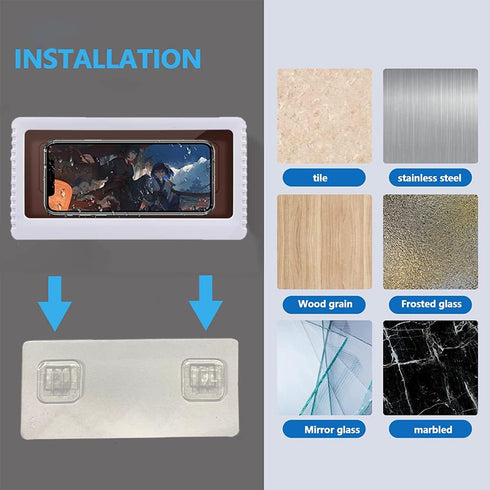 Waterproof Bathroom Phone Case, White, 1-White...