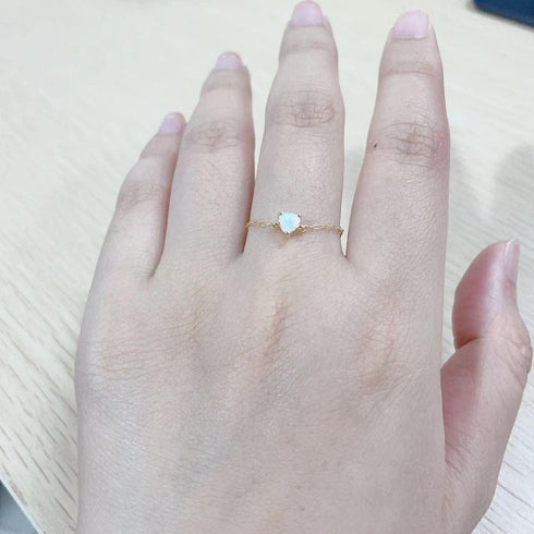 Love Heart Link Chain Ring for Women Girls 925 Sterling Silver Gold Plated Pink Green Diamond CZ Crystal Heart Finger Band Promise Engagement Ring...