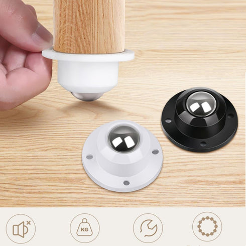 Self Adhesive Caster Wheels for Furniture,Storage Box,Trash Can,PC Stainless Steel Universal Pulley 360 Degree Rotating Adhesive Caster Wheels 1 I...