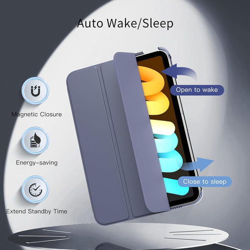 MoKo for iPad mini 7 (A17 Pro) Generation Case 2024, iPad mini 6 Case 2021, 8.3-inch Slim Lightweight Protective Hard Back PC Shell Stand Cover Su...