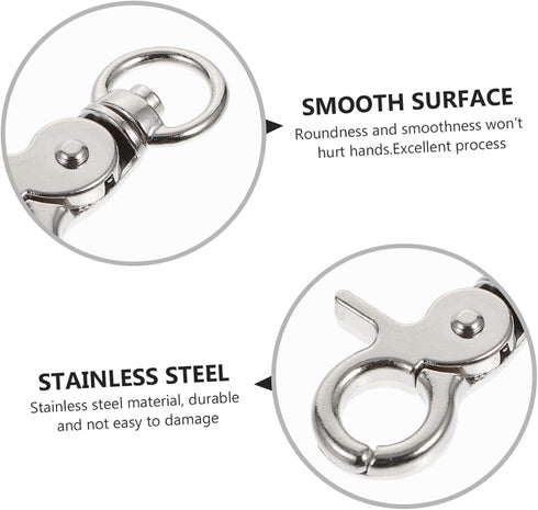 Ipetboom 5pcs Birdcage Lock Metal Snaps Door Chain Lock Heavy Duty Birds Cage Metal Clip Spring Hook Bird Cage Door Bird Cage Accessories Stainles...