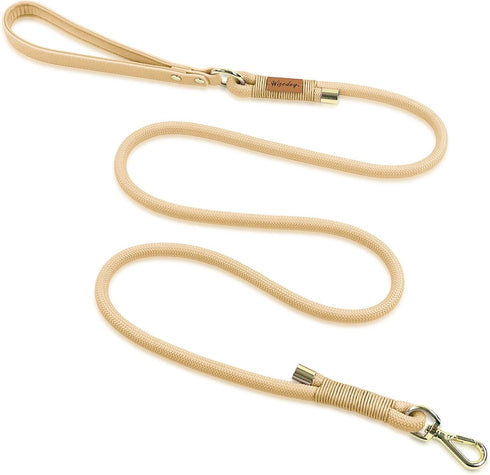 Wisedog Polyester Rope Dog Leash Heavy Duty with Soft Comfortable Padded Handle, Durable stylish Braided Pet Leash 5 Ft/6 Ft for Small Medium Larg...
