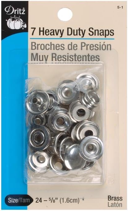 Dritz 5-2 Heavy Duty Snaps, White, Size 24 (5/8-Inch) 7-Sets...