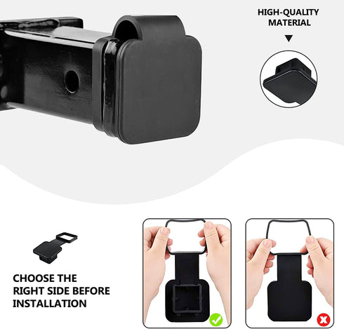 Trailer Hitch Cover Plug Cap Insert Fits 2" Receivers Black Receiver Tube Hitch Plug for RV SUV and Cars by Cenipar...
