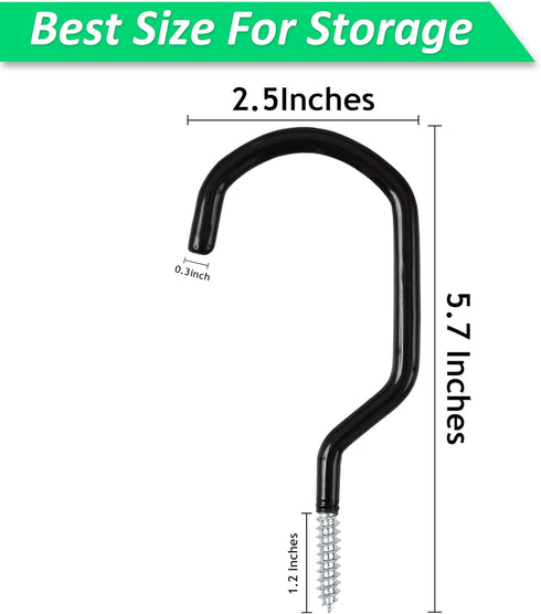 4 Pack Heavy Duty Garage Bike Storage and Utility Hooks-Bike Hooks for Garage Wall and Ceiling-Garage Hooks for Hanging Bicycle,Hose,Cords,and Gar...