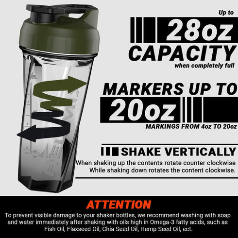HELIMIX 2.0 Vortex Blender Shaker Bottle Holds upto 28oz | No Blending Ball or Whisk | USA Made | Portable Pre Workout Whey Protein Drink Shaker C...