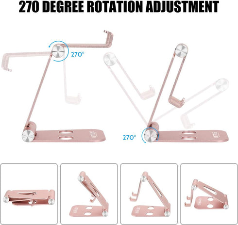 Urmust Cell Phone Stand for Desk Adjustable Foldable Phone Holder for Office Portable Desktop Dock Compatible with iPhone 15 14 13 12 11 Max Pro X...