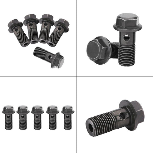 Banjo Bolts Brake Line Fittings Adapter, 5pcs Motorcycle Banjo Bolts & Washers for Brake Caliper Master Cylinder(M10×1mm)...