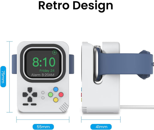 Delidigi iWatch Charger Stand for Apple Watch Ultra 2, Ultra, SE, Series 9 8 7 6 5 4 (49mm, 45mm, 44mm, 42mm, 41mm, 40mm, 38mm), Stable Silicone C...