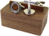 Rustic Black Walnut Wooden Round Cufflinks Tie Clips With Organizer Box for Men...