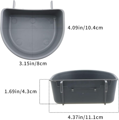 4 Pack Rabbit Feeder with Hook,Rabbit Food Bowl,Guinea Pig Plastic Food Basin Dish, Bunny Water Bowl, Chinchilla Hanging Portable Feeding Bowl?Gre...