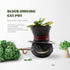 Black Cat Head with Hat Flowerpot Small Cute Animal Air Plants Pot Resin Succulent Pots Ornaments with Drainage Hole Lovely Desktop Greenery Decor...