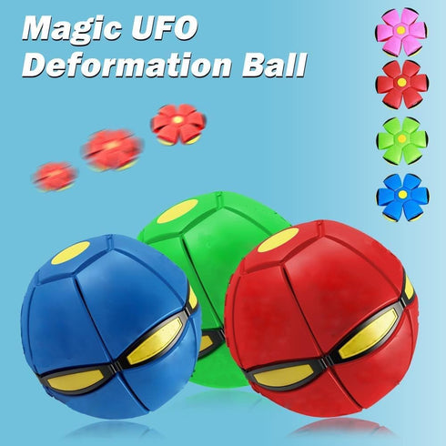 UFO Magic Ball, Portable Pet Toy Flying Saucer Ball, Creative Doggy Disc Ball Stomp Magic Balls, Decompression Flying Flat Throw Dog Ball Toy for ...