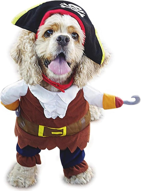 Dog Costume Pirates of The Caribbean Style, Novelty Pet Cosplay Funny Halloween Costumes Cat Pirate Clothing, Cool Dog Clothes for Small to Medium...