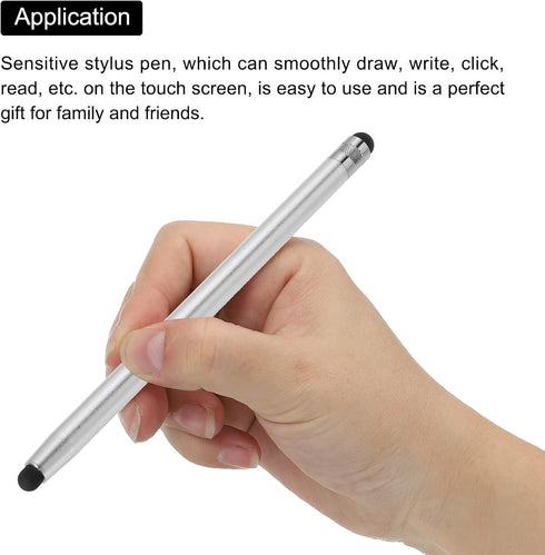 MECCANIXITY 3pcs Stylus Pens for Touch Screens Dual Rubber Tips Capacitive Stylus Universal Tablet Pen Sensitivity Precision, Silver...