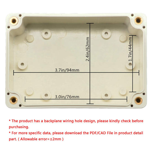 LeMotech ABS Plastic Junction Box Dustproof Waterproof IP65 Electrical Enclosure Box Universal Project Enclosure Grey with PC Transparent Clear Co...