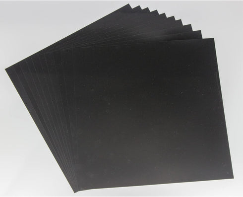 Opaque Black Plastic Sheets, 7.5mil (.0075") 12” X 12” Craft Plastic Film, PET Stencil Material, Glossy and Flexible Plastic Sheet for Crafts, Cri...