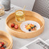 11.8 inch Bamboo Round Serving Tray, Wood Tray with Handles, Natural Wooden Tray for Ottoman, Kitchen/Coffee Table...