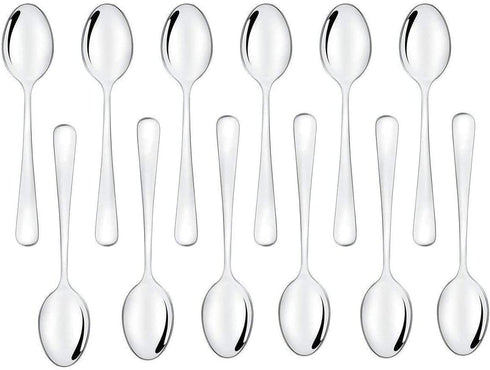 Tiny Spoons Set of 12, Small Coffee Spoons Mini Stainless Steel Spoons for Dessert, Appetizer,Ice Cream (4 inch)...