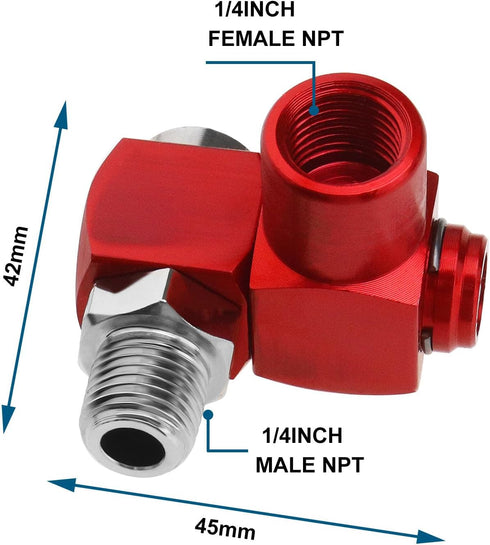 The Lord of the Tools 2PCS 1/4 Inch NPT 360 Degree Swivel Air Hose Connector DYWX01 Air Fitting Pneumatic Tool Adapter for Grinders Sanders Drills...