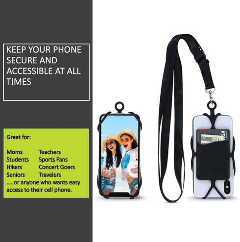 Gear Beast Universal Crossbody Pocket Cell Phone Lanyard Compatible with iPhone, Galaxy & Most Smartphones, Includes Phone Case Holder,Neck Strap ...