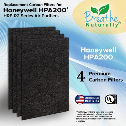 Replacement Carbon Filter 4 Pack for Honeywell HPA200 Series Air Purifiers - A200...