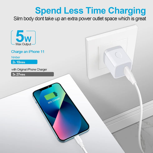 Wall Charger Adapter USB Charging Block, 5Pack Single Port USB Plug in Charger Cube Box Power Blocks Brick Charger Station Compatible with Samsung...