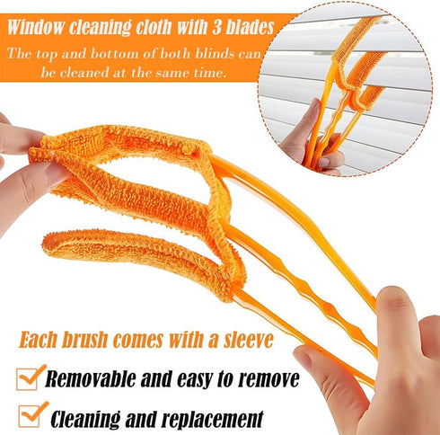 AKOAK Window Blinds Cleaning Brush, Fan Blade Cleaner, Ultra-fine Fiber Tube Sleeve, for Shutter, Vents, Air Conditioners, Disassembly and Washabl...