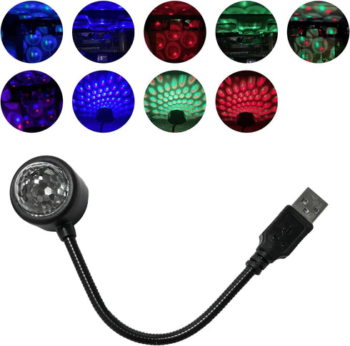USB Star Night Light Projector, Portable Car Roof Sound Activated Atmosphere Lamp, Adjustable Auto Interior Atmosphere Decorative Light for Vehicl...