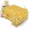 G2PLUS Organza Bags 4×6 Inches, 100PCS Gold Organza Gift Bags with Drawstring, Sheer Mesh Jewelry Pouches, Sheer Candy Bag for Christmas, Wedding ...