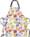 WONDERTIFY Macarons Apron,Colorful Macarons Cake and Various Fruits Bib Apron with Adjustable Neck for Men Women,Suitable for Home Kitchen Cooking...