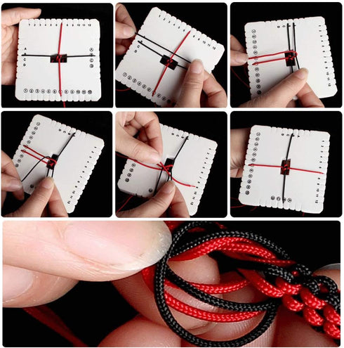 BILLIOTEAM 5 Pieces Braiding Disk Round Square Kumihimo Beading Cord Disc Braiding Braided Plate DIY Bracelet Loom Weaving Board (Round/Square Pla...