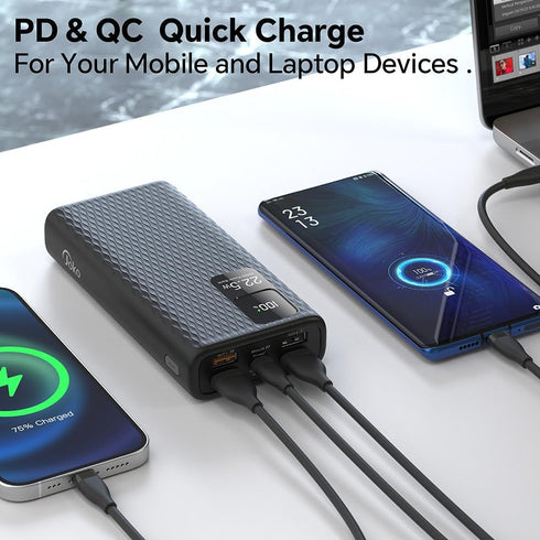 Portable Charger 20000mAh USB C in & Out Power Bank 5A Fast Charging,20W PD 3.0+22.5W QC 4.0 LED Display Phone Battery Pack Compatible with iPhone...