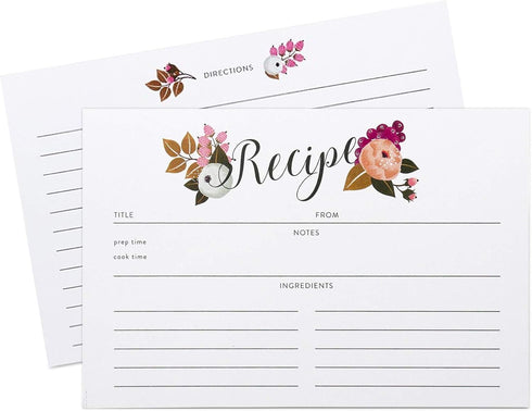 Polite Society Recipe Cards Set 55 Double Sided Recipe Cards 4x6 inches. Thick Card Stock...