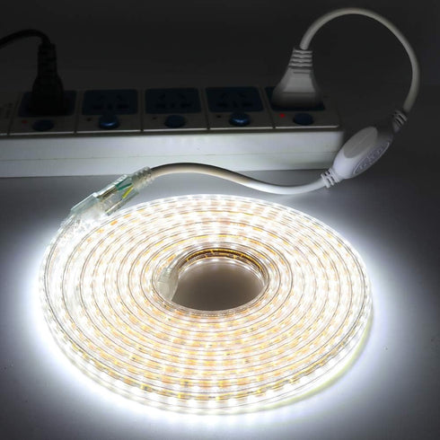 XUNATA LED Strip Lights, 110V SMD 5050 Waterproof Flexible Rope Tape Light US Plug, 1m Cool White, for Home Indoor Outdoor Garden Decoration...