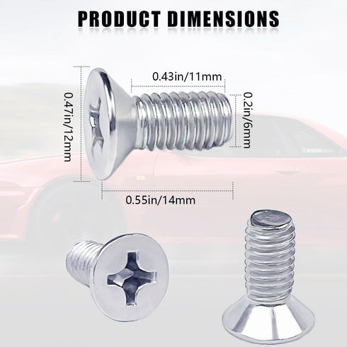 12PCS Stainless Steel Brake Disc Rotor Screws 93600-06014-0H - Universal Fit for Honda, Acura, Hyundai and Kia Models - Stainless Steel Retaining ...