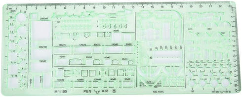 Architecture Drawing Template Rulers, Multifunctional Geometric Drawings Templates for Drafting Drawing Engineering Building School Supplies(#3)...