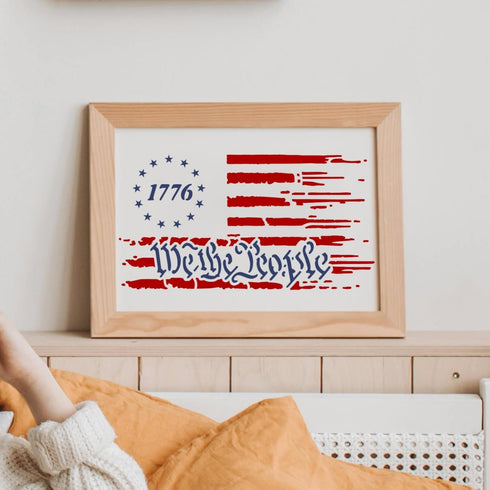 American Flag Stencil, 50 Star Stencils 13 Stars 1776 Templates for American Flag Wood Burning Spray Painting Drawing Craft Projects (Small)...