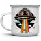 Retro UFO Cat Fish Abduction Extraterrestrial Paranormal Enamel Campfire Mug, Fun Outdoor Camping Coffee Cup (12oz)...