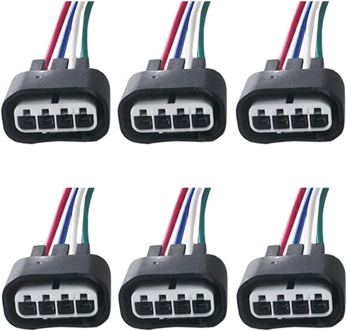 Ignition Coil Female Connector Plug Pigtail Harness 6pcs Compatible with Toyota Lexus Volvo V6...