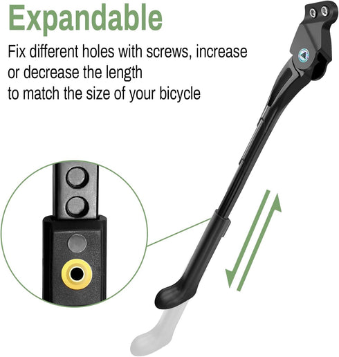 Bike Kickstand,18mm Hole Spacing Bicycle Kickstands,Adjustable Length Bike Side Kickstand fit 24in 26in 27.5" 29 inches,Bike Kick Stand Suit Mount...