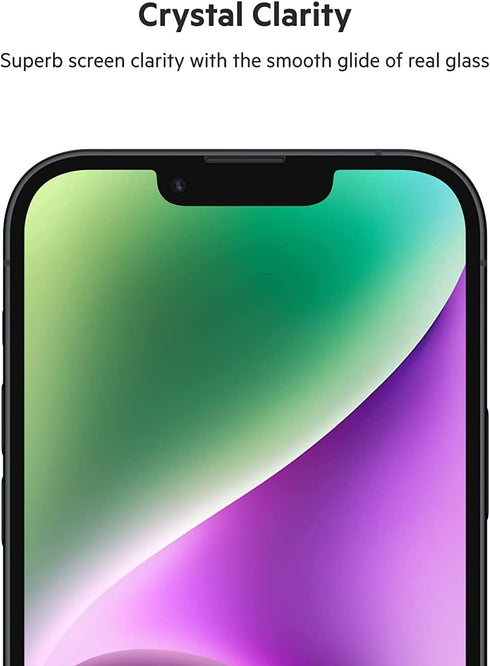Belkin Tempered Glass Screen Protector - iPhone 14 Pro Screen Protector - Included Guide Stickers for Easy Alignment - 9H Hardness Tested - Compat...